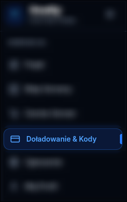 Przejdź do zakładki "Doładowanie &amp; Kody"