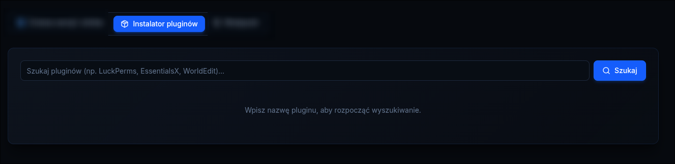 Przejdź do podsekcji "Instalator Pluginów"