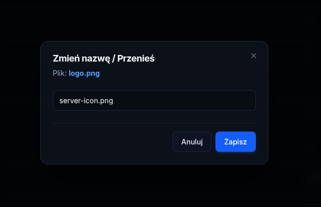 Zmień nazwe pliku na server-icon